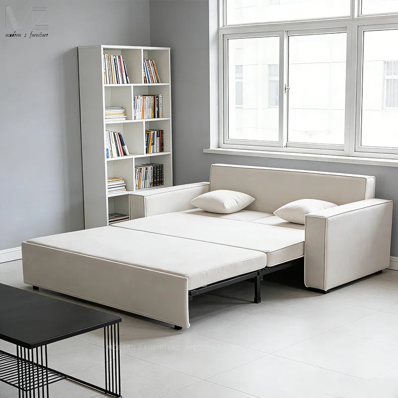 Living Room Sleeper Corner Sofa 3 Seater Space Saving Foldable Loveseat Modern Couch Sofa Bed with Storage