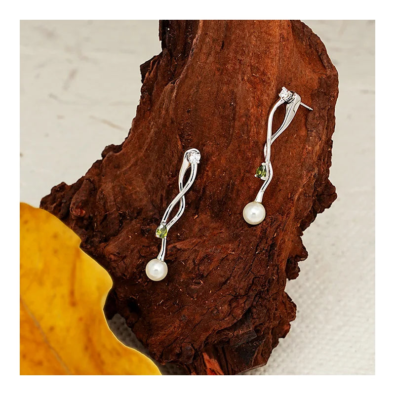 Women's S925 Silver Vine Series Earrings Free Video Picture Design Luxury Fashion Shell Beads Pearl Light Luxury Free Video