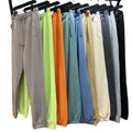 2021 New Fashion Color Loose Plain French Terry Cotton Mid Waist Heavyweight Sweatpants Mens Streetwear Jogger Pants Wholesale