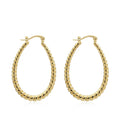 Twisted lines U Shape Hoop Earrings Gold Color Cute Geometric Water Droplets Hoops Earings Fashion Jewelry For Women