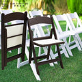 European Style Brown Stackable Plastic Garden Chairs Outdoor Furniture Modern Foldable Wedding Event Folding Chair Durable