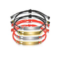 18K Gold Plated Bracelets Stainless Steel Bar Engravable Custom Rope Women Jewelry Adjustable Braided Bracelet