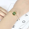 Unique Design Rotate Glass Perfume Bottle Bracelet Inlaid Zircon Adjustable Bangle Aromatherapy Essential Oil Bracelets for Girl
