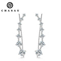 Fast Delivery Original Design Round 4.5mm Moissanite 925 Sterling Silver Unique Climber Earrings for Women