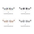 Rainbow Multiple Crystal Star Stud Earrings 925 Sterling Silver Earrings for Women Engagement Jewelry Five-pointed Star