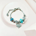 New DIY Women Charms Rhinestone Heart Shape Pendant Beads Customized Charms Bracelets