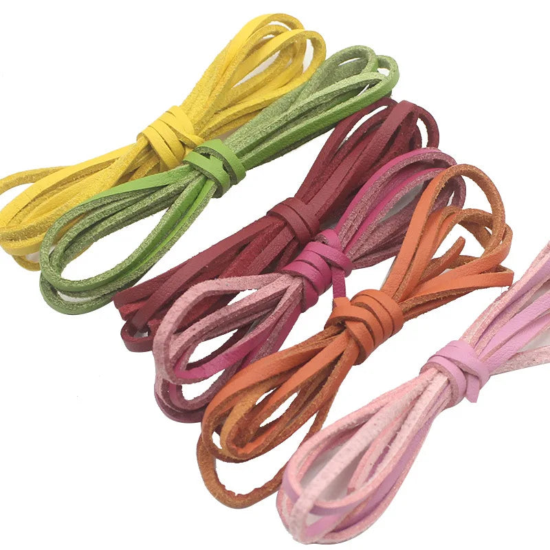 Korean Velvet Handmade Thread String 2.6mm Deer Skin Rope PU Imitation Necklace Bracelet  Flat Faux Suede Braided Cord