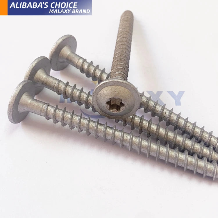 MALAXY Ruspert Wafer Head/countersunk Head M6 M8 M10 T40 Torx Round Chipboard Construction Wood Screw With Knurl