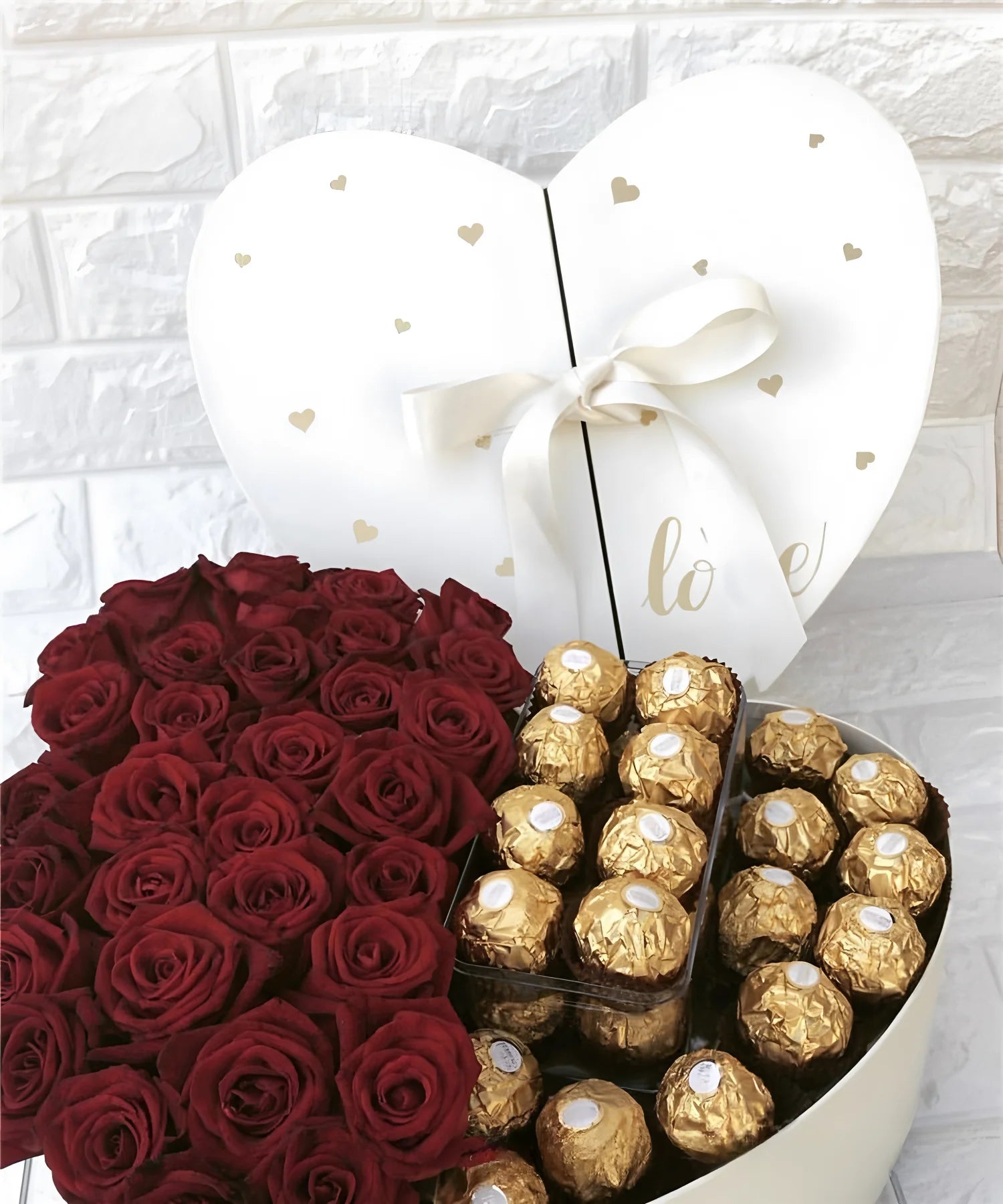 Valentine'S Day Double Heart Flower Gift Box Wedding Companion Gift Box