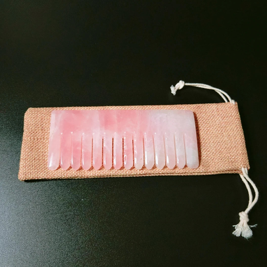 Factory High Fashion Hair Tooth Wash Hair Dry Wet Rose Quartz Scalp Comb Gua Sha