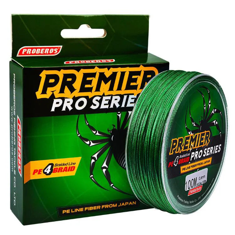 WEIHE  Proberos Fishing Line 4 Trands 100m  6LB-100LB PE Braided Lines Yellow Green Red Gray Blue Fishing Tackle Pesca Lure