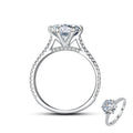 Fashion 925 Sterling Silver Round Simulation Diamond Women Simple Big Zircon Diamond Ring