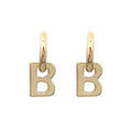 Custom Earring Gift Fashion Designer Jewelry Famous Brand Stainless Steel Initial Letter B Women Earrings Hoops 18k Gold Filled