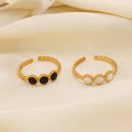 Geometric Circle Flower Dainty Ring Personalized Drip Oil  Adjustable Gold Rings Womens Jewelry Accessories Wholesale