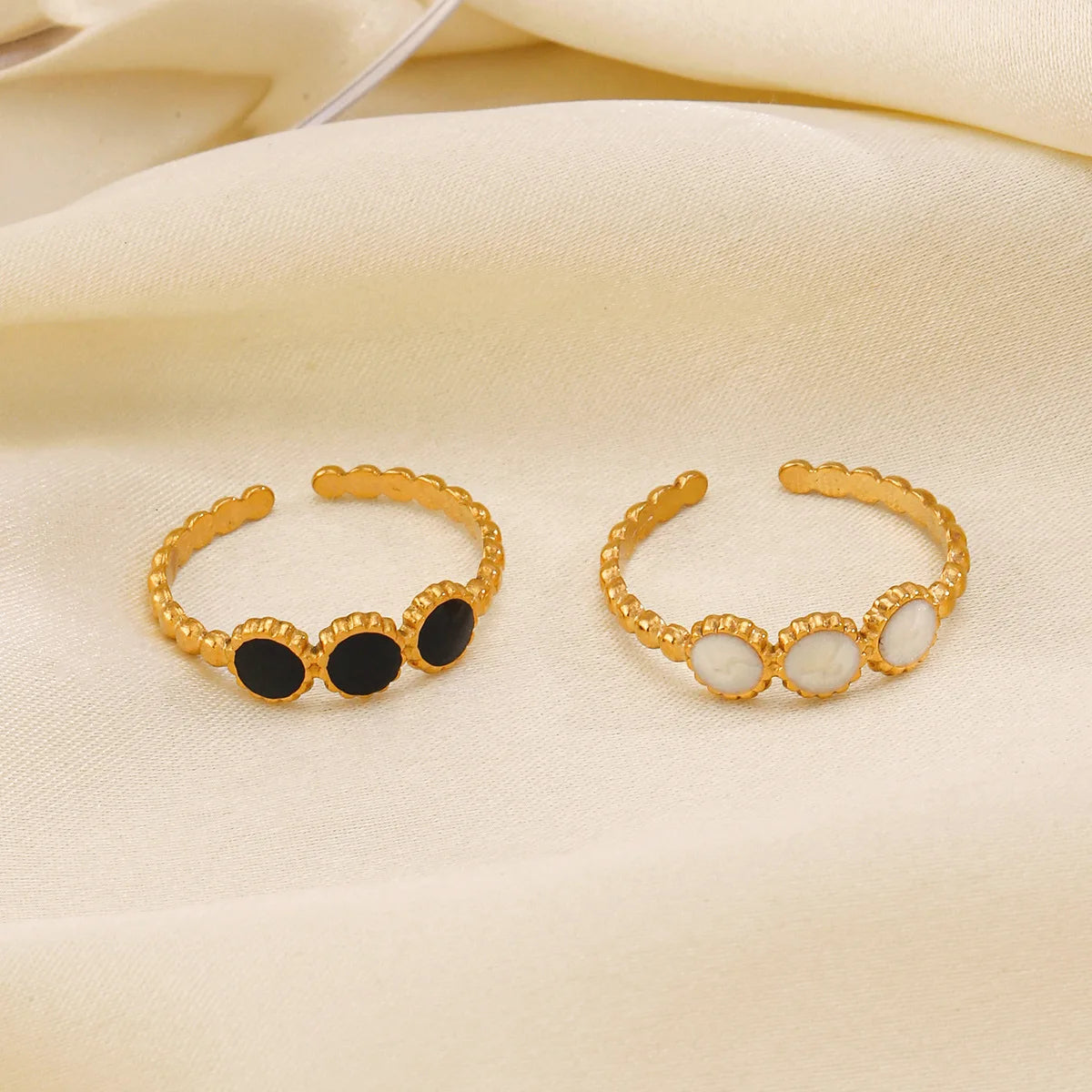 Geometric Circle Flower Dainty Ring Personalized Drip Oil  Adjustable Gold Rings Womens Jewelry Accessories Wholesale