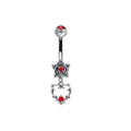 European and American Stainless Steel Thorn Rose Navel Ring Flower Navel Nail Navel Buckle Body Piercing Accessories Wholesale