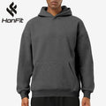 Heavyweight Oversized Plain Pullover Cotton Hoodies With Pocket Men's Causal Street Wear 500 Gsm Hoodie