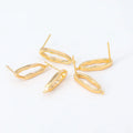 DIY New Fashion Irregular Hollow Hoop Earrings W/Ring Jewelry Luxury Pure Copper Stud Earrings