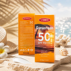 Private Label Vegan Korean Skincare Sunscreen Cream SPF 50 PA+++ Broad-Spectrum UV Protection Lightweight 50g/1.76 Fl Oz for All