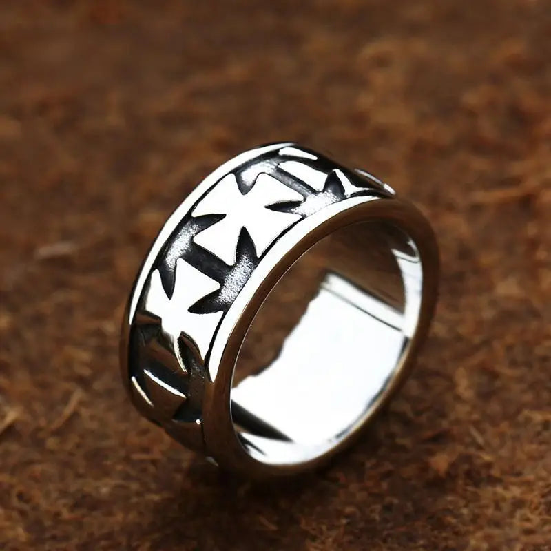 Stainless Steel Cross Ring European and American Men's and Women's Fashionable Titanium Steel Ring