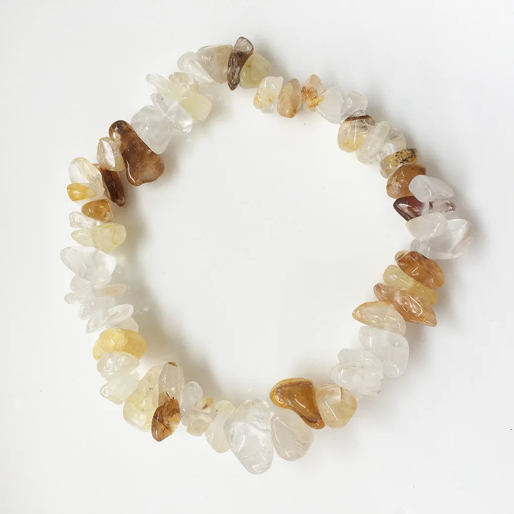 Hot Sale Elastic Jewelry Model Natural Crystal Chip Bracelets Beaded Healing Gravel Chipped Stone Beads Bracelet for Girls Gifts