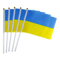 14*21cm Ukraine Flag Custom Small Hand Held Flag with Plastic Pole