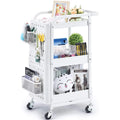 Movable Kitchen Storage Rack With Double Pegboard Utility Rolling Cart for 4 Wheeler Vertical Storage Cart