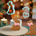 Easter Cookie Cutter Set - Large Bunny & Bow Design - 22mm Play Dough Clay for Royal Icing and Cookie Decorating