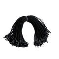 1000-Piece Pack 20cm Black Clothing Patches with Hanging Nylon Rope Pendant Label Clip and Clothing Tag Rope for Garments