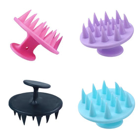 Silicone Hair Scalp Massager Brush Compact Paddle Shampoo Head Body Massage Brush Shower Bath Spa Hair Comb Accessories