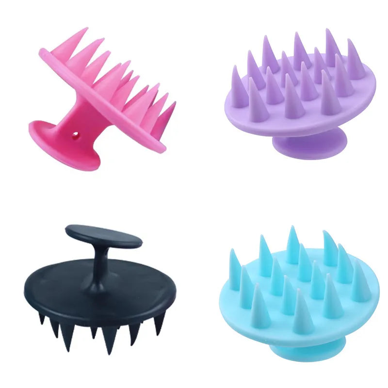 Silicone Hair Scalp Massager Brush Compact Paddle Shampoo Head Body Massage Brush Shower Bath Spa Hair Comb Accessories