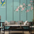 Custom Floral Murals 3D Non-woven PVC Textured Patterns Custom Wallpaper Wall Coverings