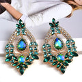 Trendy Jewelry New Big Crystal Rhinestone Waterdrop Drop Dangle Earrings for Ladies Dinner Party