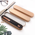 Ballpoint Pen Box with Cushion Pencil Boxes Empty Bulk Case Collection Set for Business Birthday Pen Case Silver and Gold Color