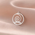 Stainless Steel Air Element Gold Plated Charm Wholesale Hollow Air Element Pendant Jewelry Accessories for Necklace Bracelet