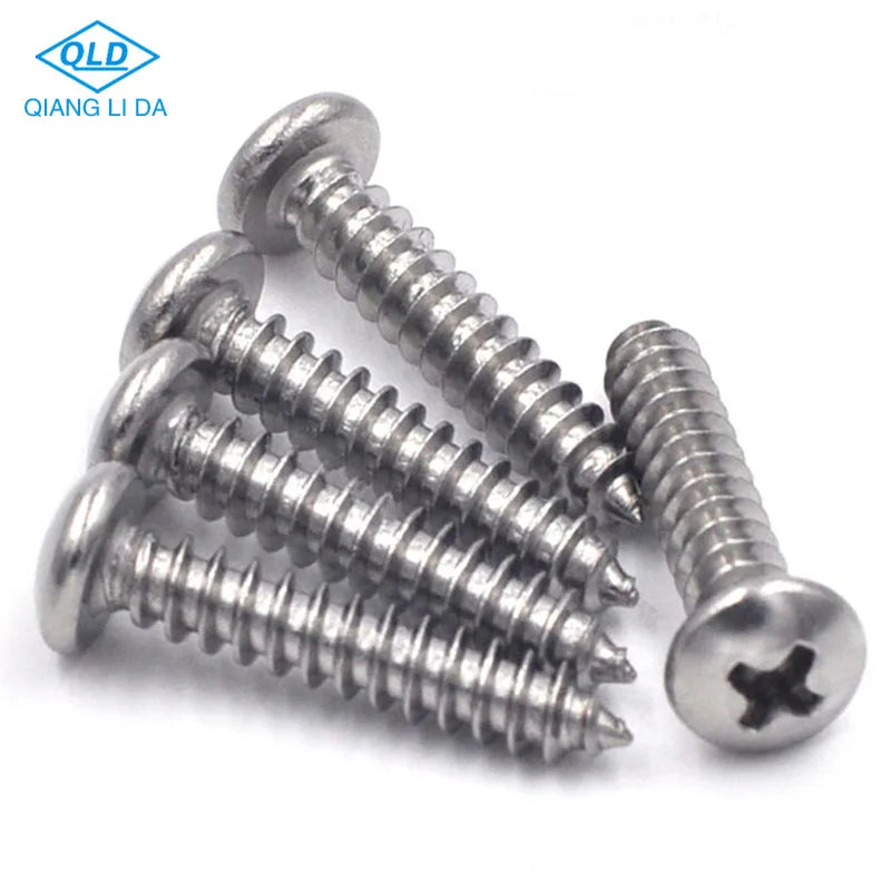 Bulk Wholesale 304 Stainless Steel Self Tapping Cross Drive Pan Head Wood Screw M2-M6 Metric/Inch Standard Thread Passivation