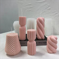 European Roman Stripe Column Candle Soap Silicone Molds 3D SPA Club Aromatherapy Decoration Mould
