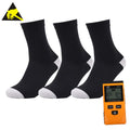 Certificated Electrostatic Prevention Breathable Crew Black 100% Cotton Miners Socks Anti Electric Shock Antistatic ESD Socks