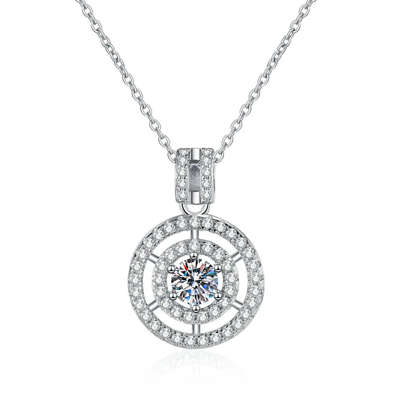 Superior Sense Necklace 0.5Carat Moissanite Diamond Pendant 925 Sterling Silver Necklace Collarbone Chain Moissanite Necklace