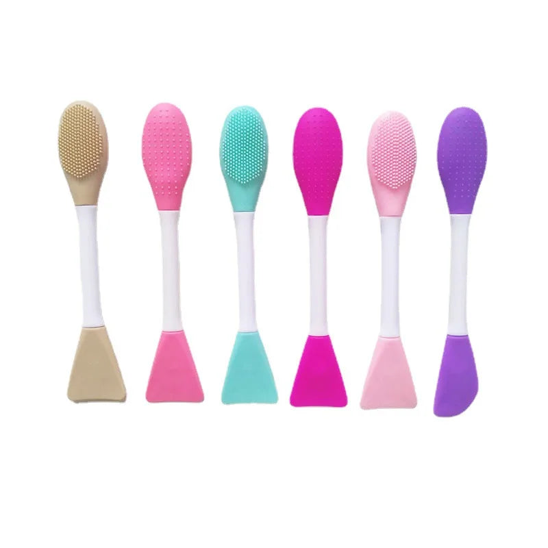 Hot Sale 2 in 1 Silicone Facial Brush Private Label Application Skin-friendly Facial Cleaning Brush