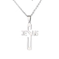 Wholesale Stainless Steel Christian Jesus Cross Pendant Woman Necklace