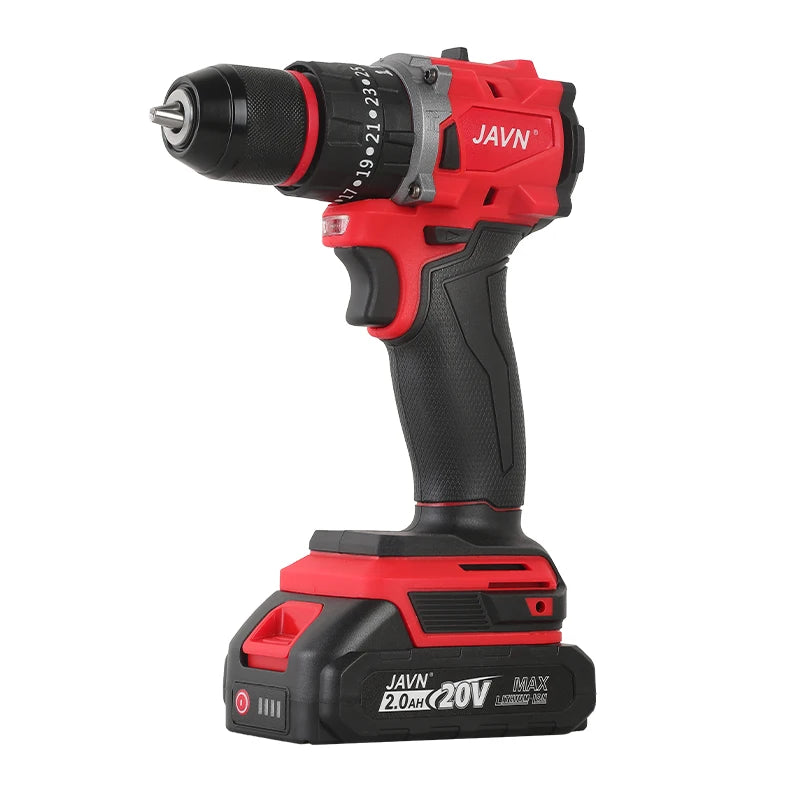 JY 20V 70N.m Brushless Cordless Drill 25+3 Torque Settings 2-Speeds 2.0/4.0AH Battery Mini Screwdriver OEM 1 Year Warranty