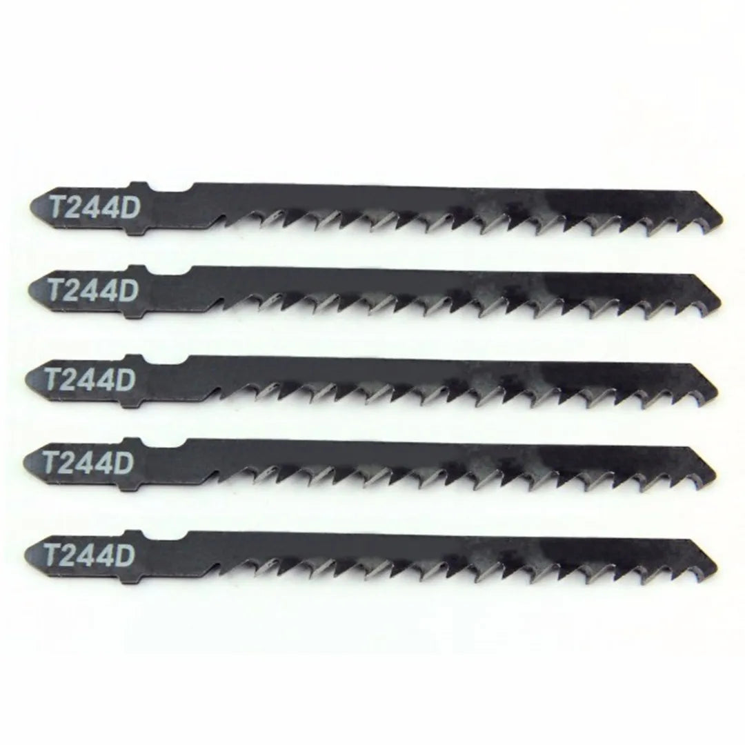 5pcs T244D HCS T-Shank Curved Jigsaw Blades for Fast Wood Cutting 100mm Length Saw Blade