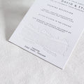 Custom Debossed Venue Embossed Initails White Textured Paper Invitation Card for Wedding  Graduation Party Opening Ceremony