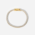 Europe Fashion 14K Gold Plated Titanium Stainless Steel Full CZ Zircon Crystal Bracelet for Women Girls Fashion Wrap Bracelets
