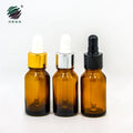 Essential Oil Packaging 5ml-30ml Amber Glass Dropper Bottle with Gold/Silver Aluminum Dropper Cap for Hair Usage
