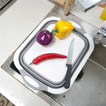 HelloWorld Storage Drawer Drain Basket Tray No More Tools Drain Basket 4-in-1 Multi-board Dayvion Kitchen Foldable Chopping Cutting Board