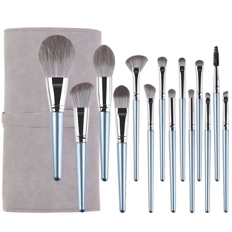 New Cosmetic Tools Kit Makeup Powder Colorful Brush Set Private Label Long Handle Makeup Artist Brush Set