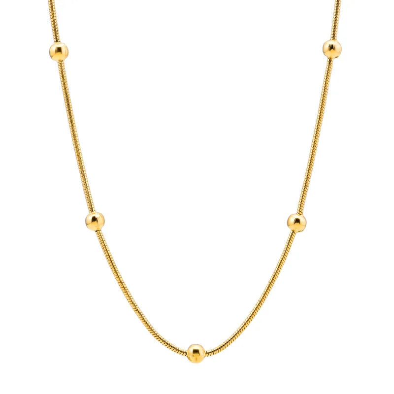 Nabest Tarnish Free PVD Stainless Steel Snake Chain Necklace Jewelry Women Minimalist Chokers Chain