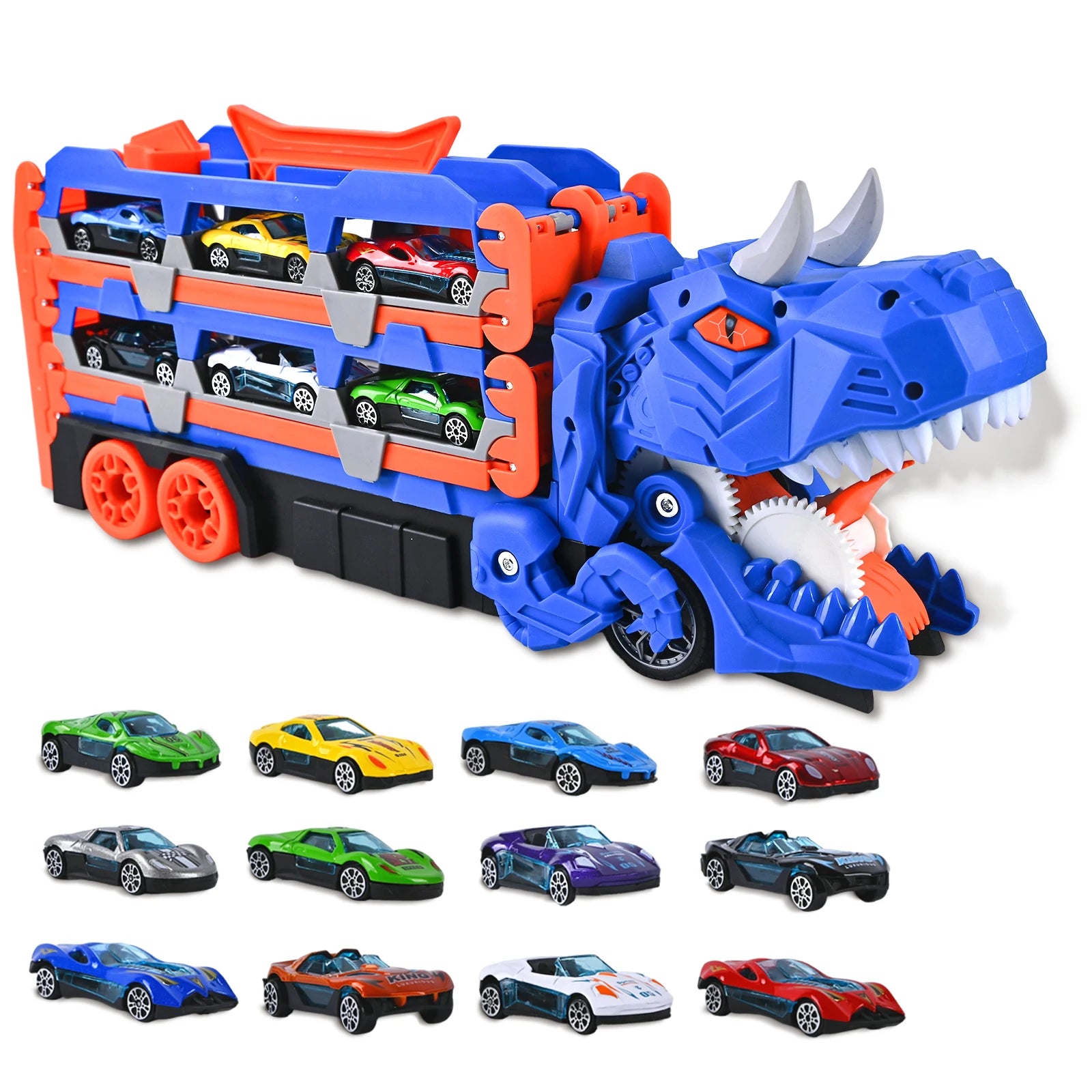 Ox Dragon Transport Vehicle 12 Metal Mini Cars and Launcher Vehicle Dino Truck Car Toy There Is Stock Available in Europe